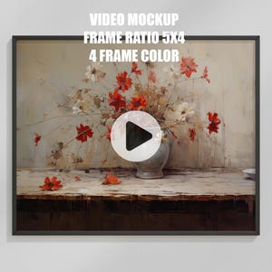 Einzelbild 5: 4 und 2 Szenen Video Mockup, Animierter Rahmen Mockup, PSD Smart-Objekt, Horizontaler Rahmen Mockup, Wandkunstrahmen Mockup