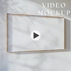 Video Frame Mockup, Animated frame Mockup, PSD smart object, Horizontal frame mockup, Wooden Frame Mockup, PSD Mp4 mockup