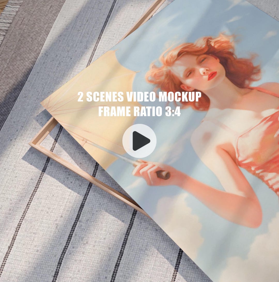 2 Scenes Video Frame Ratio 3:4 Mockup, Animated Frame Mockup, Smart ...