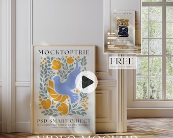 A1 Video Frame Mockup: Animated PSD Smart Object (Digital Download)