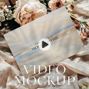 5x7 Karte Video Mockup, Animierte Einladung Mockup, PSD Smart Objekt, Hochzeitskarte Mockup, Druckkarte Mockup