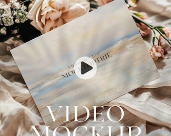 5x7 card Video Mockup, Animated invitation Mockup, PSD smart object, wedding card mockup, print card mockup