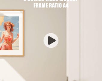 A4 Video Frame Mockup: Animated PSD Smart Object (Digital Download)