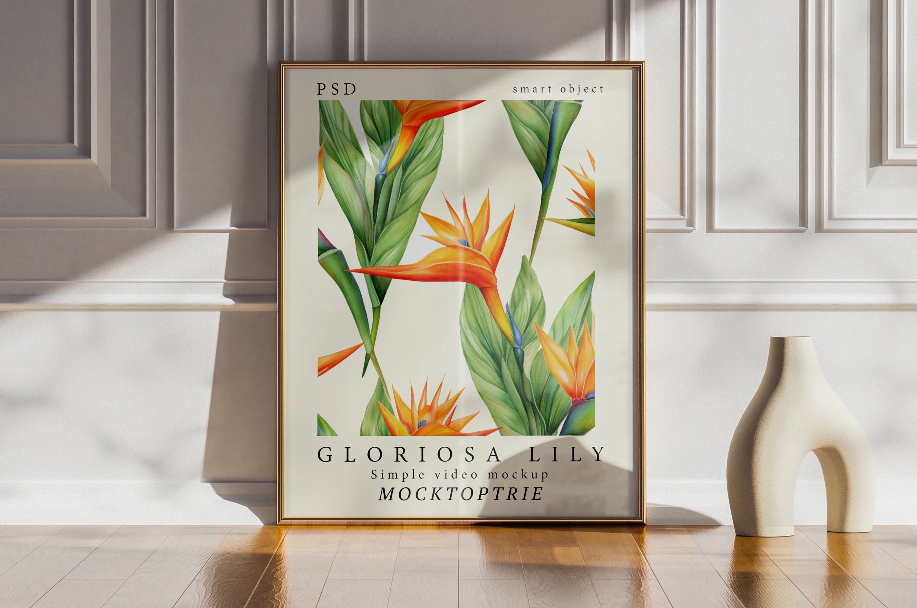 2 Scenes Video Frame Ratio 11x14 Mockup, Animated Frame Mockup, Smart