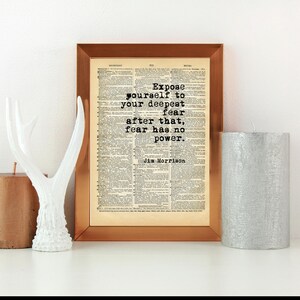 Jim Morrison Zitat Druck – auf Vintage Wörterbuch Papier – Deep Lyric Wandkunst, Psychedelisches Dekor auf Recyclingpapier