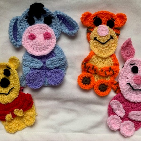 Pooh Bear & Friends Applique Crochet Pattern