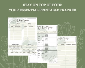 Pots Tracker for Pots Printable Medical Tracker for Health and Wellness Tracker for Chronic Illness Tracker for Health Printable for Pots