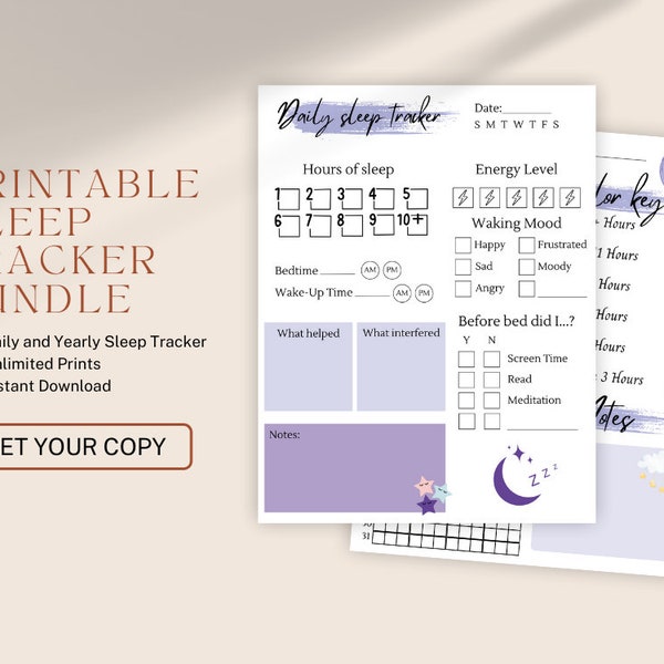 printable sleep log for bullet journal page for sleep tracker for sleep log printable for sleep journal for sleep diary for night time sleep