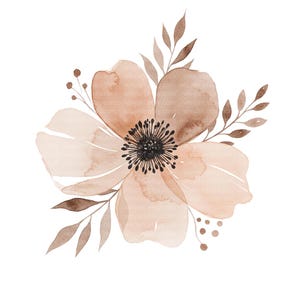 12 Boho Watercolor Floral Clipart PNGs, Boho Clipart, Boho Roses PNG, Wildflower Boho Clipart, Boho Wedding Clipart, High Quality PNGs