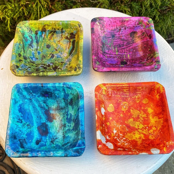 Eclectic Small Square Bowls in Bright Colors