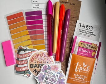 Book Annotating Kit: Pens, Stickers, Bookmarks & Tea