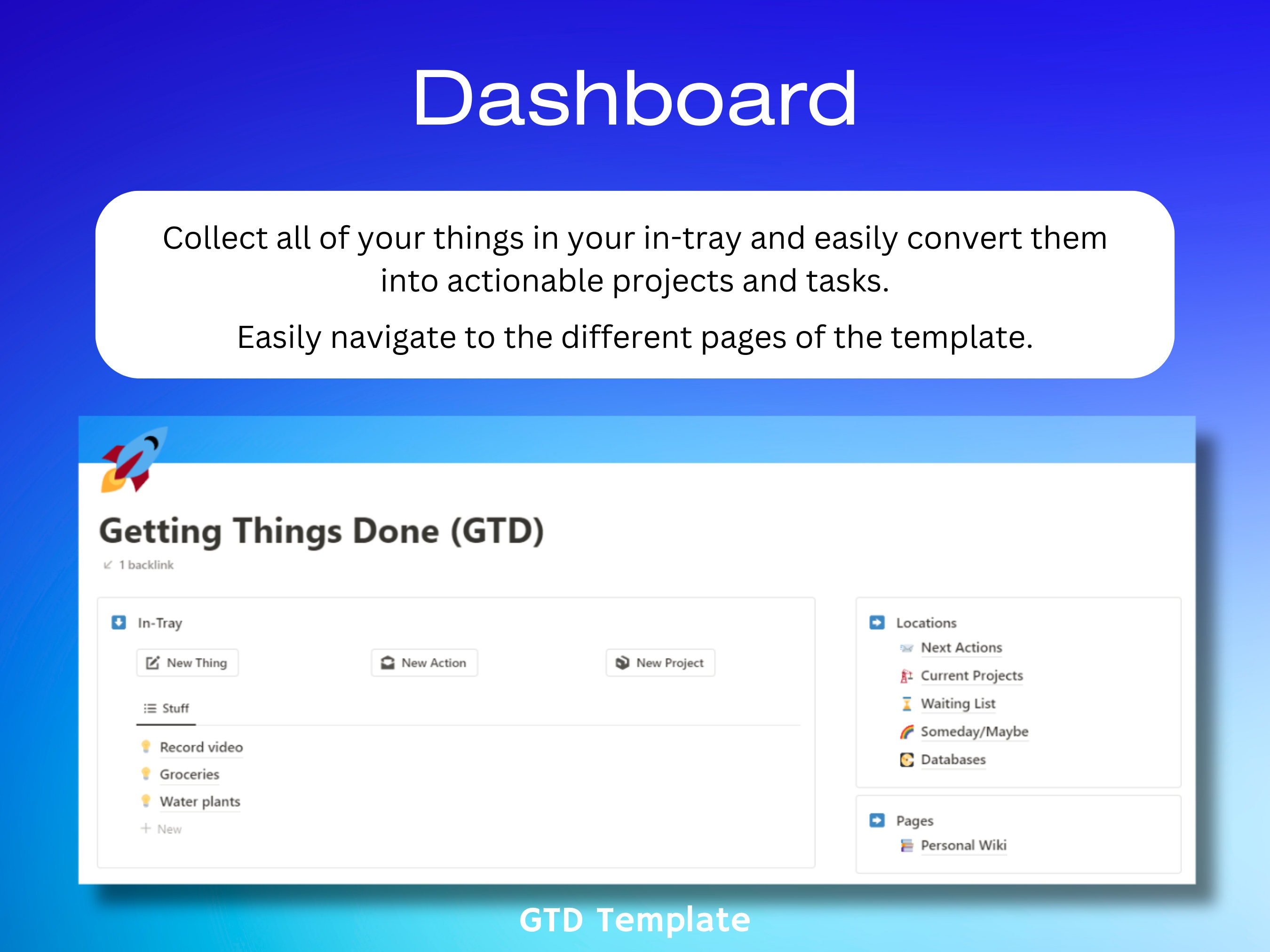 Getting Things Done (GTD) Notion Template | Life Planner | Productivity ...