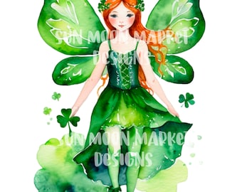 St Patrick's Day irische Fee St Patty's PNG Kunst Clipart digitaler Download Sublimation