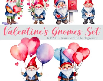 Valentinstag Bundle Aquarell Zeichnung Clipart .png digitaler Download Sublimation