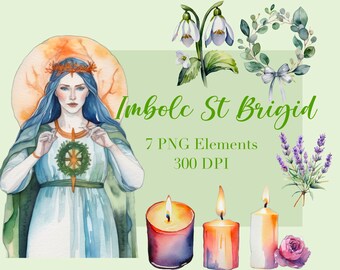 St Brigid's Day Imbolc Candlemas png Clipart digitale Sublimation Keltisches Imbolc Brigid
