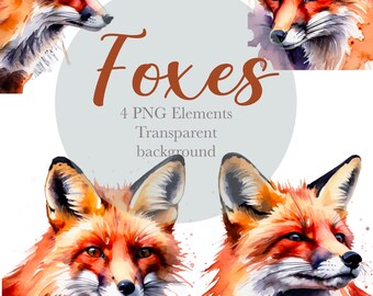Füchse Aquarell Zeichnung Clipart digitaler download Naturgeist Tier Totem