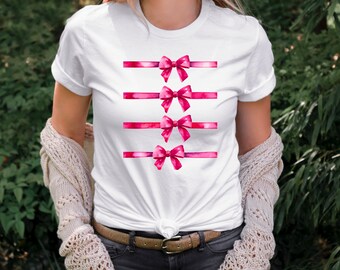 Rosa Schleifen png Kokette Aquarell, weiche Mädchen Ära, digitale Sublimation Clipart, Ballettkern