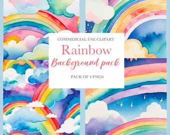 Regenbogen Hintergrund Aquarell Zeichnung png Clipart digital Sublimation Astrologie himmlisch