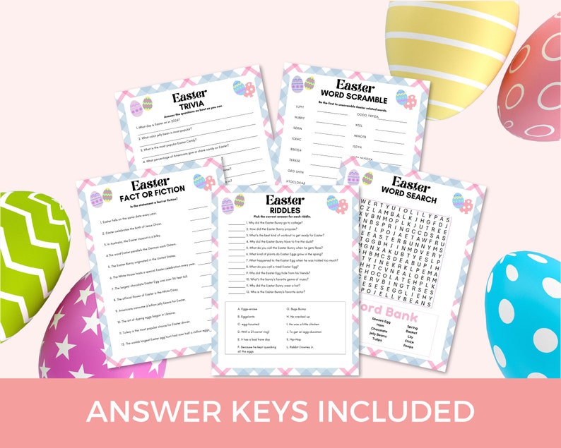 Easter Games Printable, Easter Trivia, Easter Adult Games, Easter ...