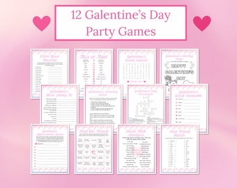 Galentine's Day Party Games, Printable Games Bundle, Galentine's Games for Teens, Galentines Games