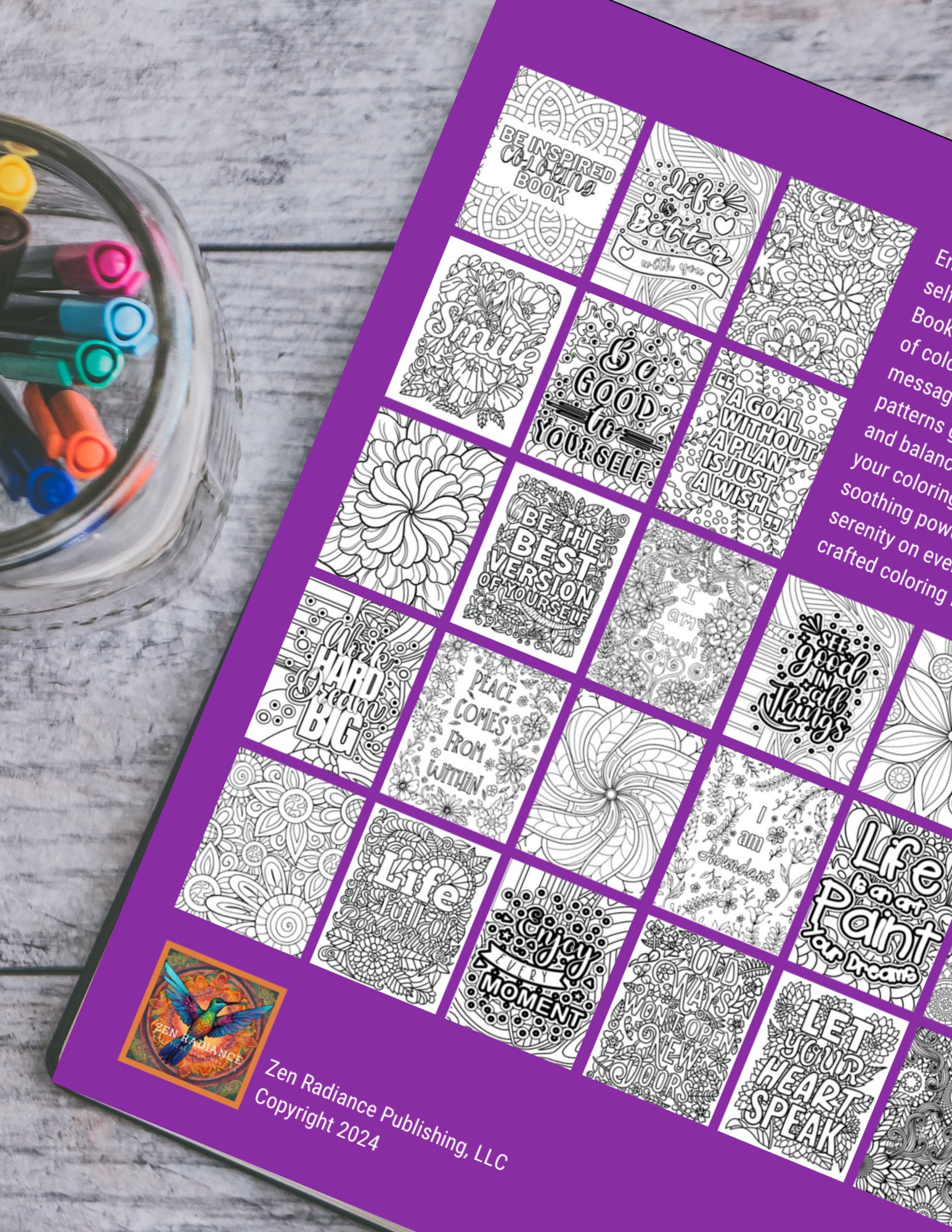 Be Inspired Coloring Book, Inspirational Coloring , Mindful Patterns ...