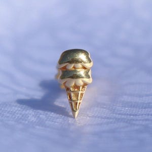 Eis Modell - 14K Karat Solid Gold Piercing, Tragus, Eiscreme, Piercing, Mutter, Schmuckkunst, Helix, Geschenke für Kinder, personalisierte Halskette