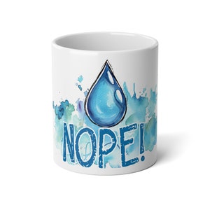 ¡GRANDE! Magic the Gathering, Nope, Blue Mana, Counterspell, taza de café de cerámica blanca 20oz