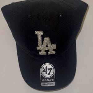 Casquette de baseball des Los Angeles Dodgers avec strass (en noir) - autres couleurs disponibles !