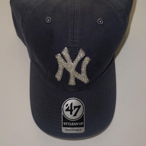 Hand-Rhinestoned New York Yankees Baseball Cap (in Navy) - other colors available!