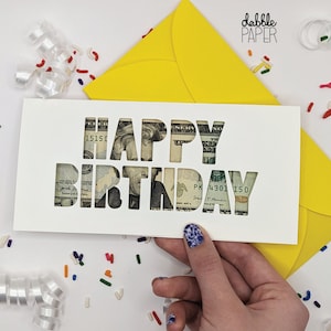 Gelukkige verjaardag geldkaart en envelop - Cricut DIY - SVG downloaden