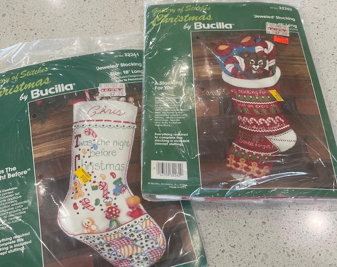 Vintage Bucilla Christmas Stocking Kits (2) - Etsy