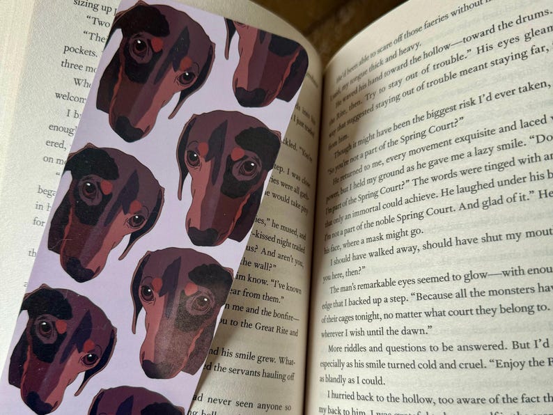 Custom pet portrait bookmark hand drawn from photo, personalised dog or cat bookmark realistic fine line pet illustration gift for book lovers.