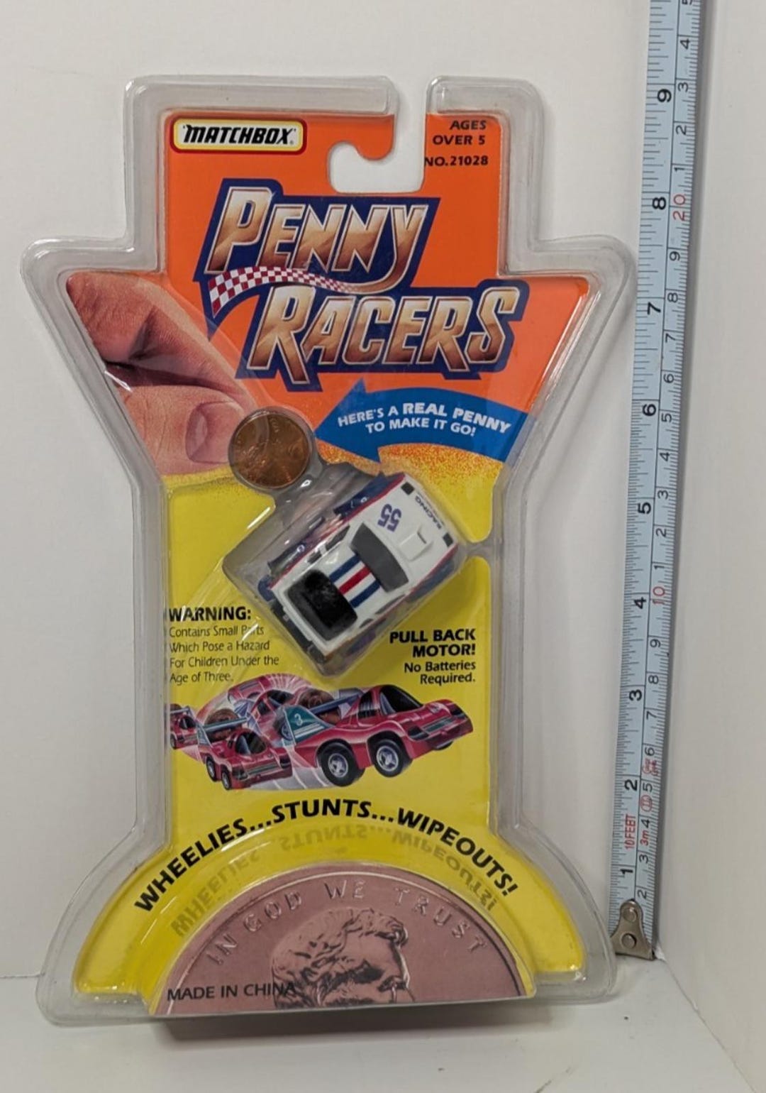 Tyco Racers 1993 TYCO Matchbox Penny Racers #21026 White Race Car W/red & Blue ...