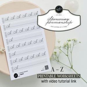 Spencerian Printable Worksheets with video tutorials link