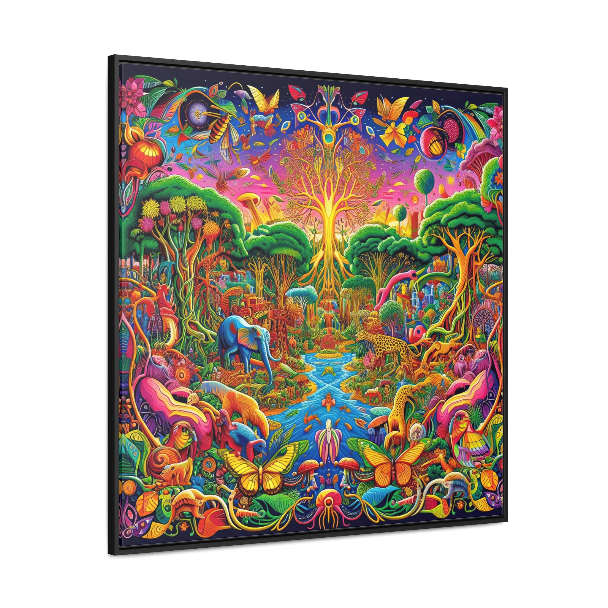 Trippy Jungle psychedelic Vivid Colorful Amazon Rainforest Art Natural ...