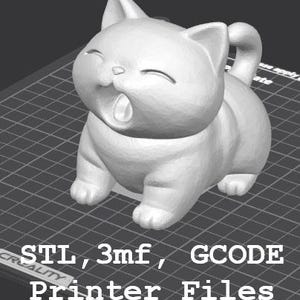 Archivo de impresión 3D de gato rugiente – para impresora de filamento único - STL 3MF GCODE (Descarga digital)