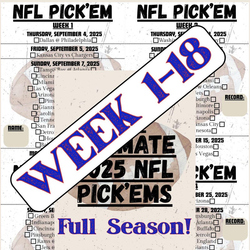 Nfl by Weeks Printable Etsy