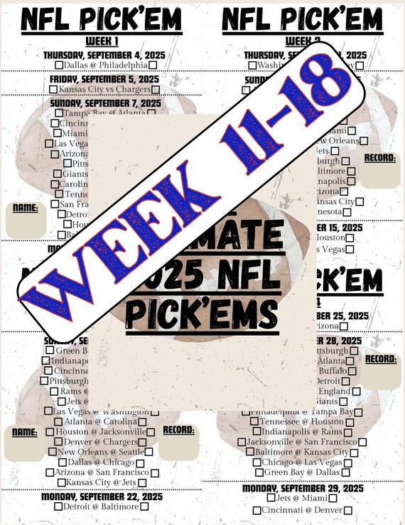Week 11 Nfl Printable Schedule