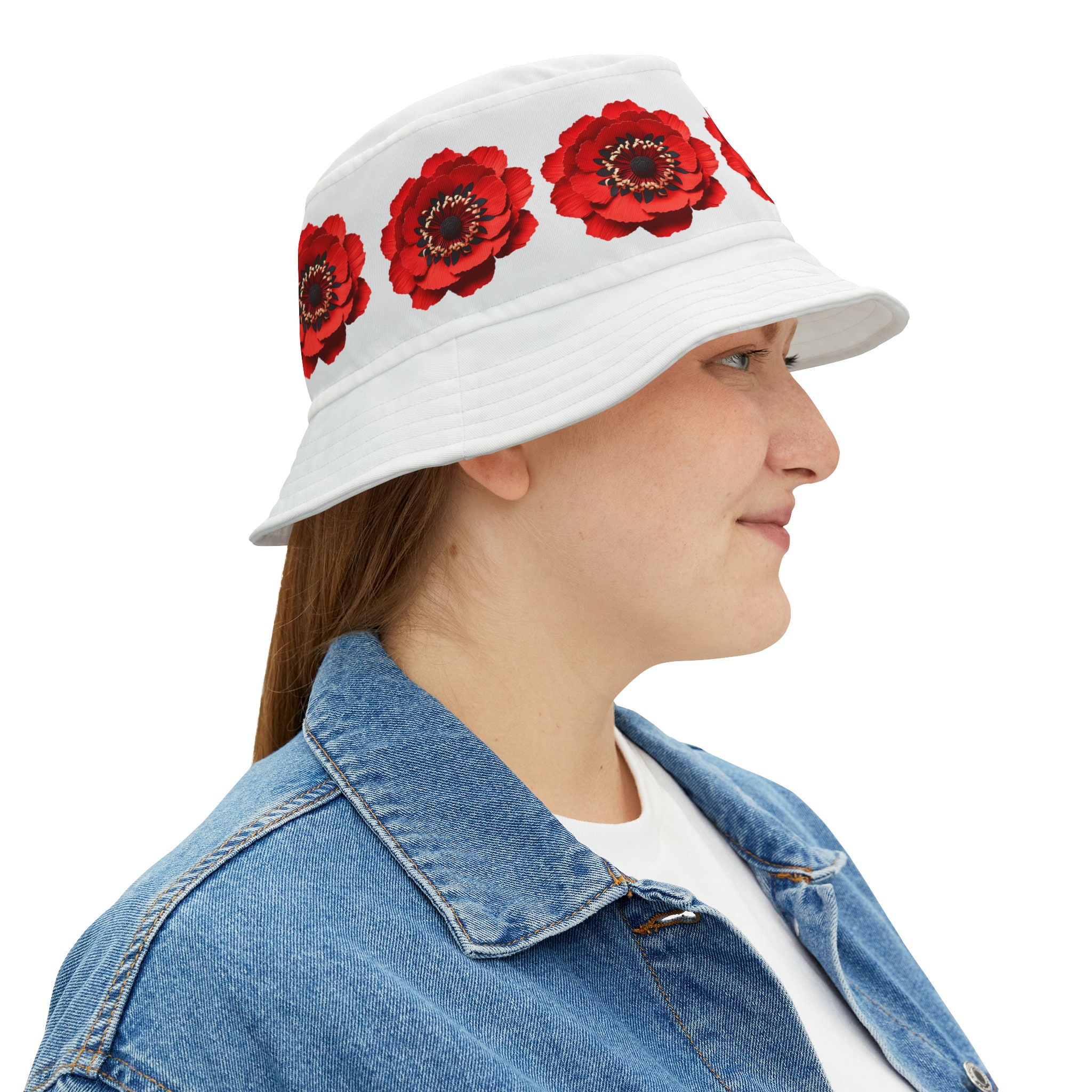 Poppy August Birth Flower - Bucket Hat - Etsy