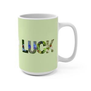 Love & Luck Ladybug Flower Mug - 15 oz Large Capacity