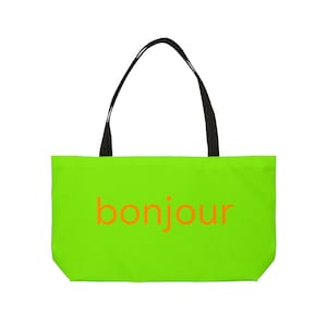 Bonjour Salut - Helle Limette Weekender Tragetasche