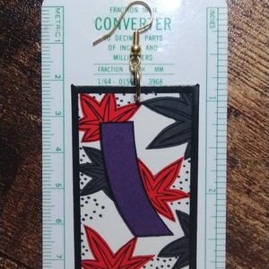 Blue Tanzaku (Maple) Hanafuda Earring (1) ~ Real Hanafuda Cards, Water-resistant, Demon Slayer Inspiration, Gold-Plated Brass Hook