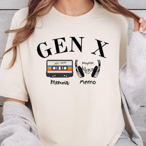 Vintage Gen X T-shirt nostalgisch cadeau voor Gen Xers muziekliefhebbers 70s 80s 90s mode retro stijl mix tape verzen afspeellijst shirt comfort kleuren