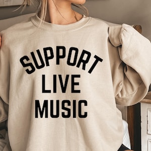Ich liebe Musik Gitarrist Shirt Geschenke für Musikliebhaber Unterstützung Live Musik Shirt Musik Liebe Unterstützung Live Musik Sweatshirt Musik Festival