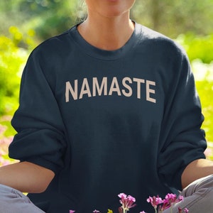 Namaste Sweatshirt, Namaste Shirt, Namaste Hoodie, Yoga Shirt, Boho Script Sweatshirt, Yoga Hoodie, Faith Gifts For Her, Buddhist Tee, Yoga