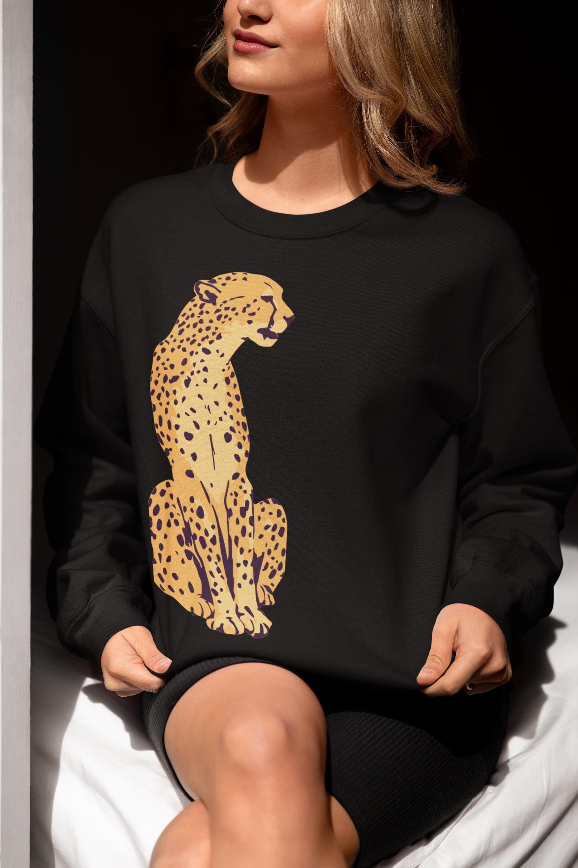 Cheetah Sweatshirt Etsy UK