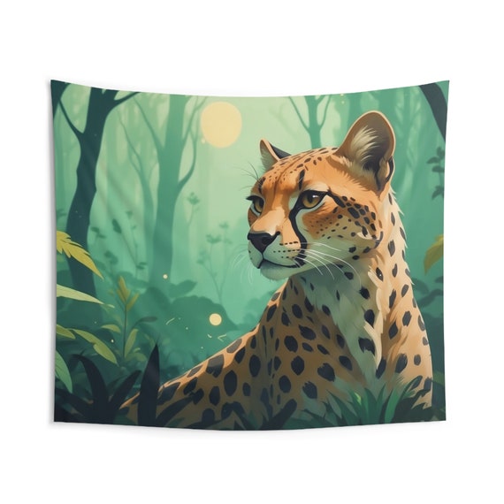 Cheetah Tapestry Cheetah Room Decor Cheetah Wall Art Cheetah Print Wildlife Tapestry Jungle Tapestry Forest Tapestry Wildlife Wall Art Etsy