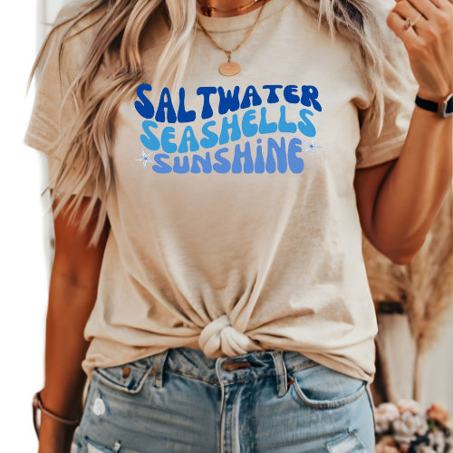 Short Sleeve Boyfriend Shirt Seashells