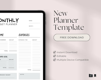 Aesthetic Monthly Budget Planner, Expense Tracker, Money Organizer, Financial Planning, Stylish Budgeting Tool