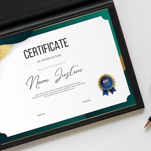 Benutzerdefiniertes modernes Zertifikat, personalisierte Achievement Award, Abschluss Anerkennung, Mitarbeiter Wertschätzung